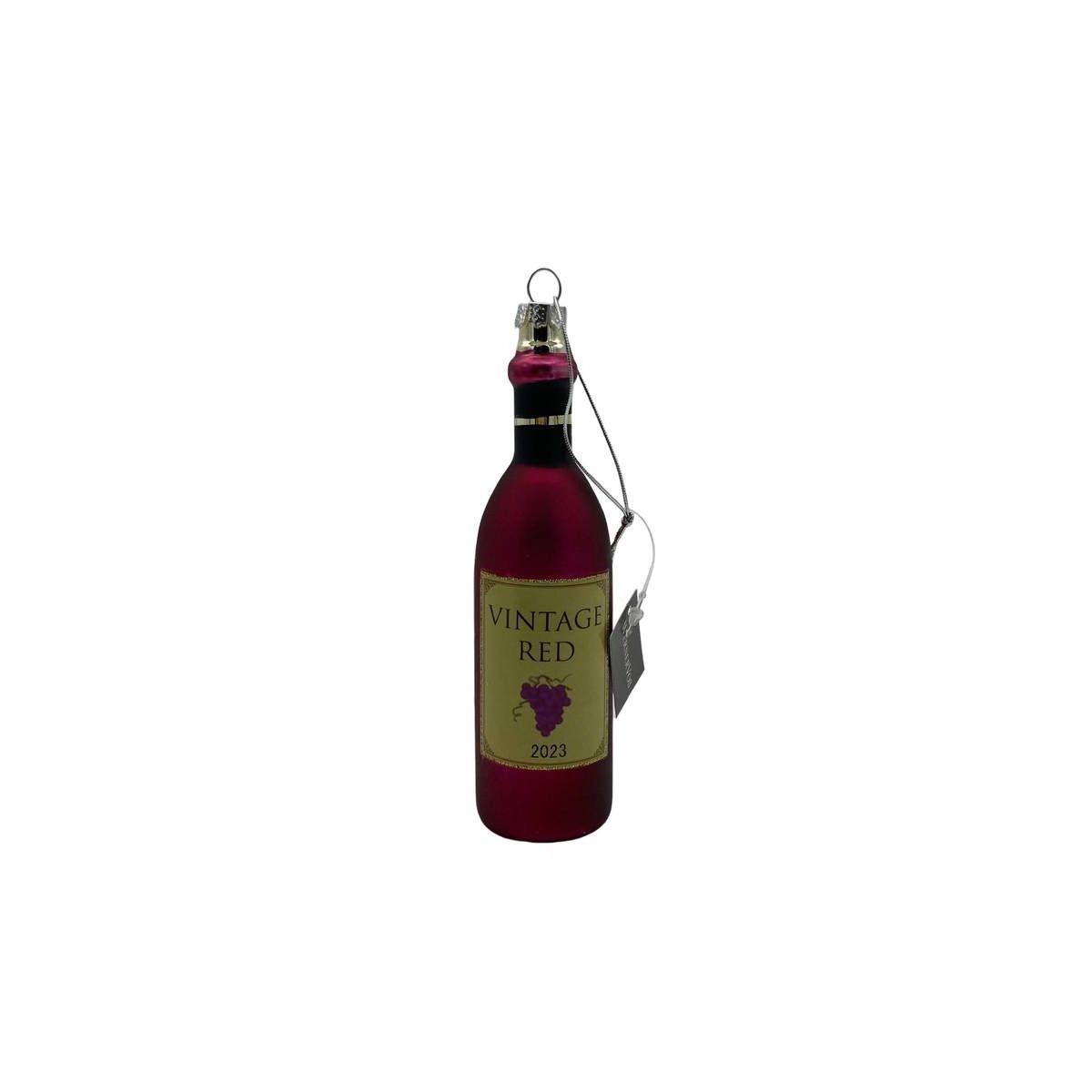 Werner Voss - Decorazione Natalizia per Albero di Natale Glass Pendant Bottle of Wine Bottiglia di Vino (1 pz.)