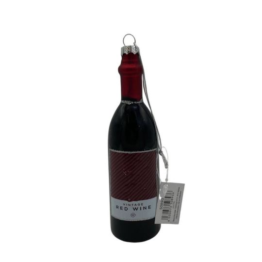 Werner Voss - Decorazione Natalizia per Albero di Natale Glass Pendant Bottle of Wine Bottiglia di Vino (1 pz.)
