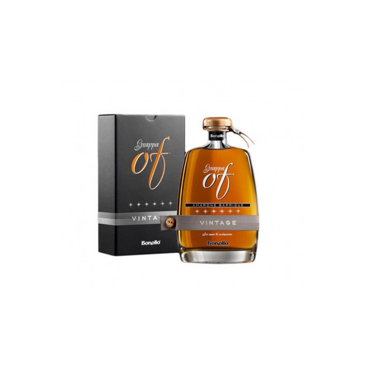 Distillerie Bonollo - Grappa of Amarone Barrique Vintage 6 Stelle con Swarovski 0,70 lt. + Box