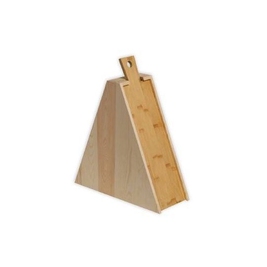 Renoir - Cassetta legno porta bottiglia + Porta formaggio con tagliere (cassa vuota)