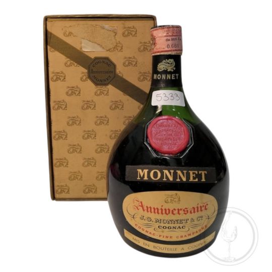 Vintage Bottle - J.G. Monnet & C. Cognac Fine Champagne Anniversaire 0,75 lt. + Box - COD. 5333