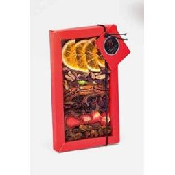 Bodrato - Tavoletta di Natale Cioccolato al Latte con Arancia, Fragola, Mirtillo Rosso, Noci Pecan e Uva Sultanina 140 gr.