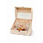 Mazzetti d'Altavilla - Grappa invecchiata in Decant'art dipinto a mano Gioconda Leonardo da Vinci + 2 Calici Ballon 0,70 lt. + Box Legno