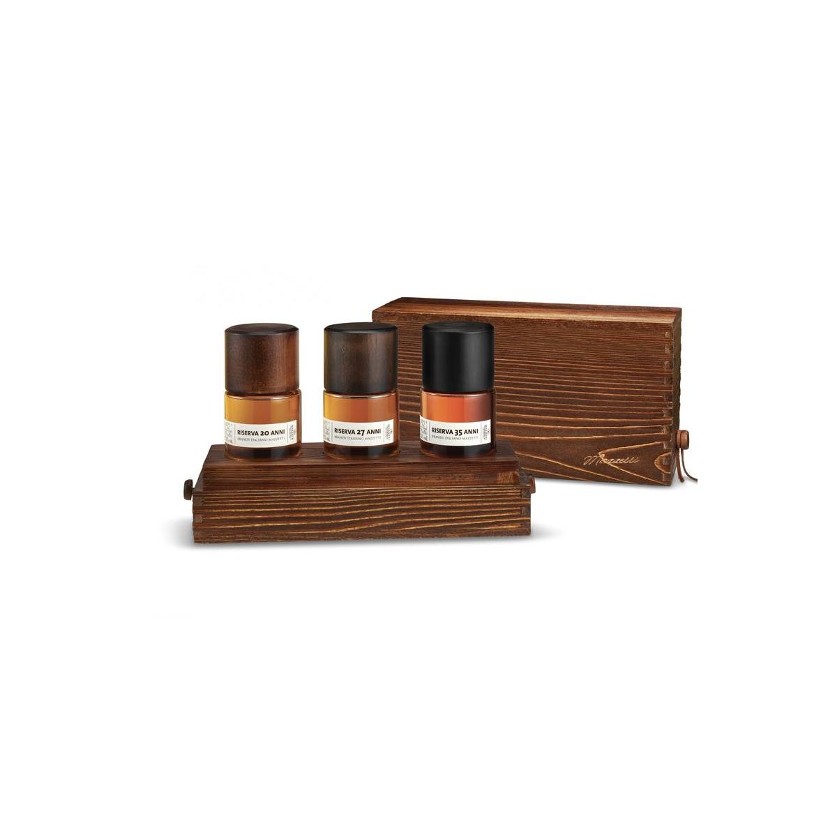 Mazzetti d'Altavilla - Confezione Degustazione Brandy inno al Brandy con 3 bt 20 cl + Box Legno