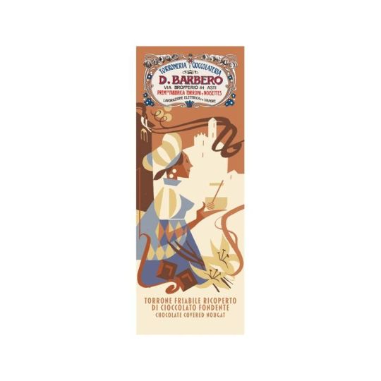 D. Barbero - Torrone Friabile d'Asti Ricoperto di Cioccolato Fondente 150 gr.
