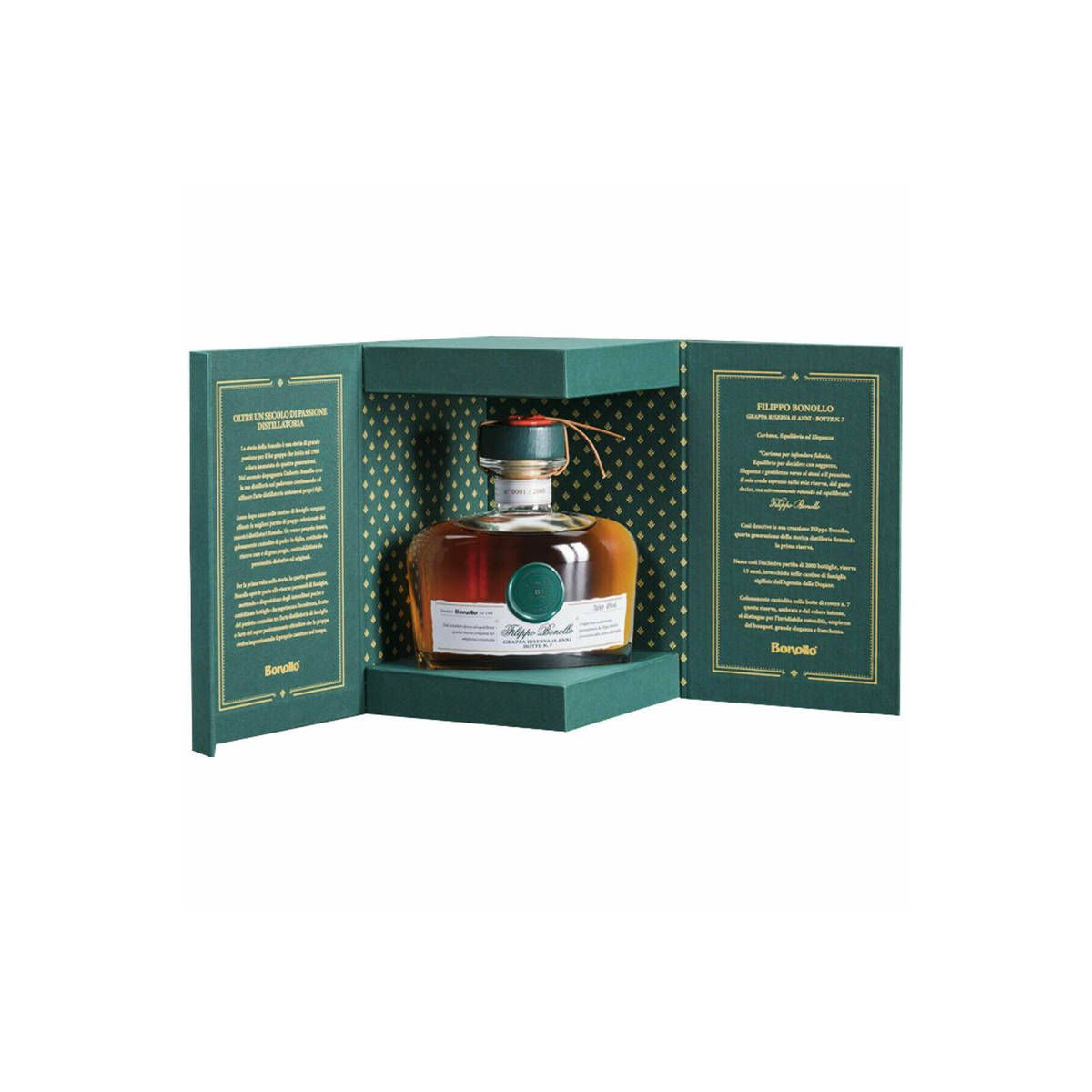 Distillerie Bonollo - Grappa Riserva 15 anni Filippo Bonollo botte n. 7 0,70 lt. + Box