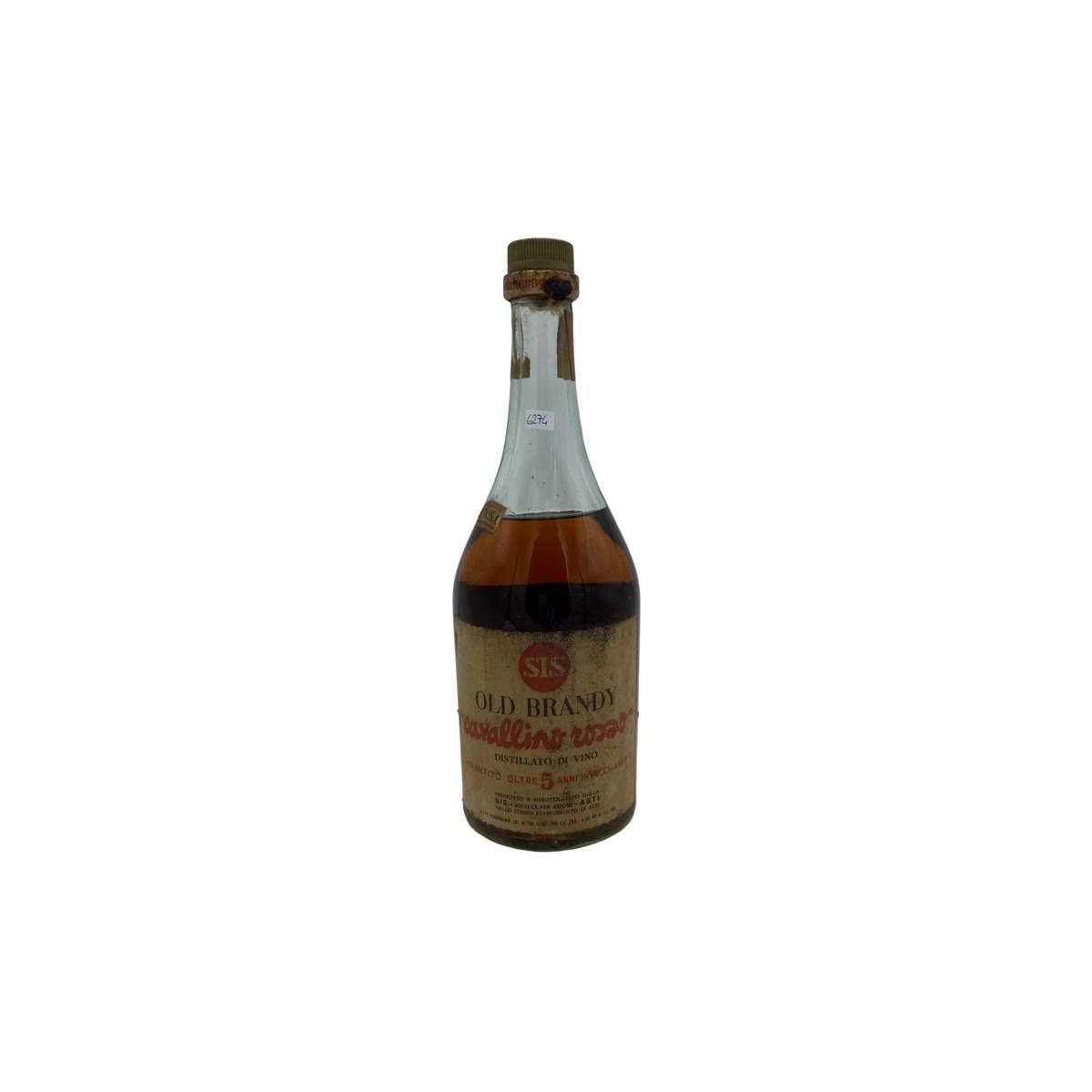 Vintage Bottle - Sis Old Brandy Cavallino Rosso Distillato di Vino VSOP invecchiato 5 anni 0,75 lt. - COD. 6274