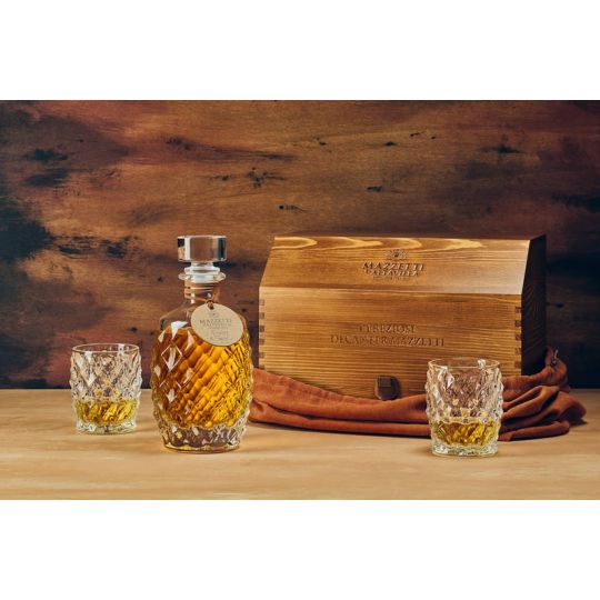 Mazzetti d'Altavilla - Grappa di Dolcetto Riserva 13 anni Decanter Cristallo Gocce d'Autore 0,70 lt. + Box Legno
