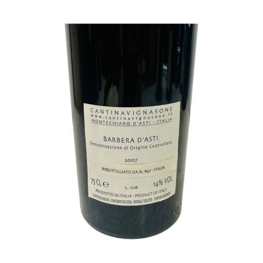 Vintage Bottle - Cantina Barisone Barbera d'Asti DOC Vignasone 2007 0,75 lt. - COD. 11405