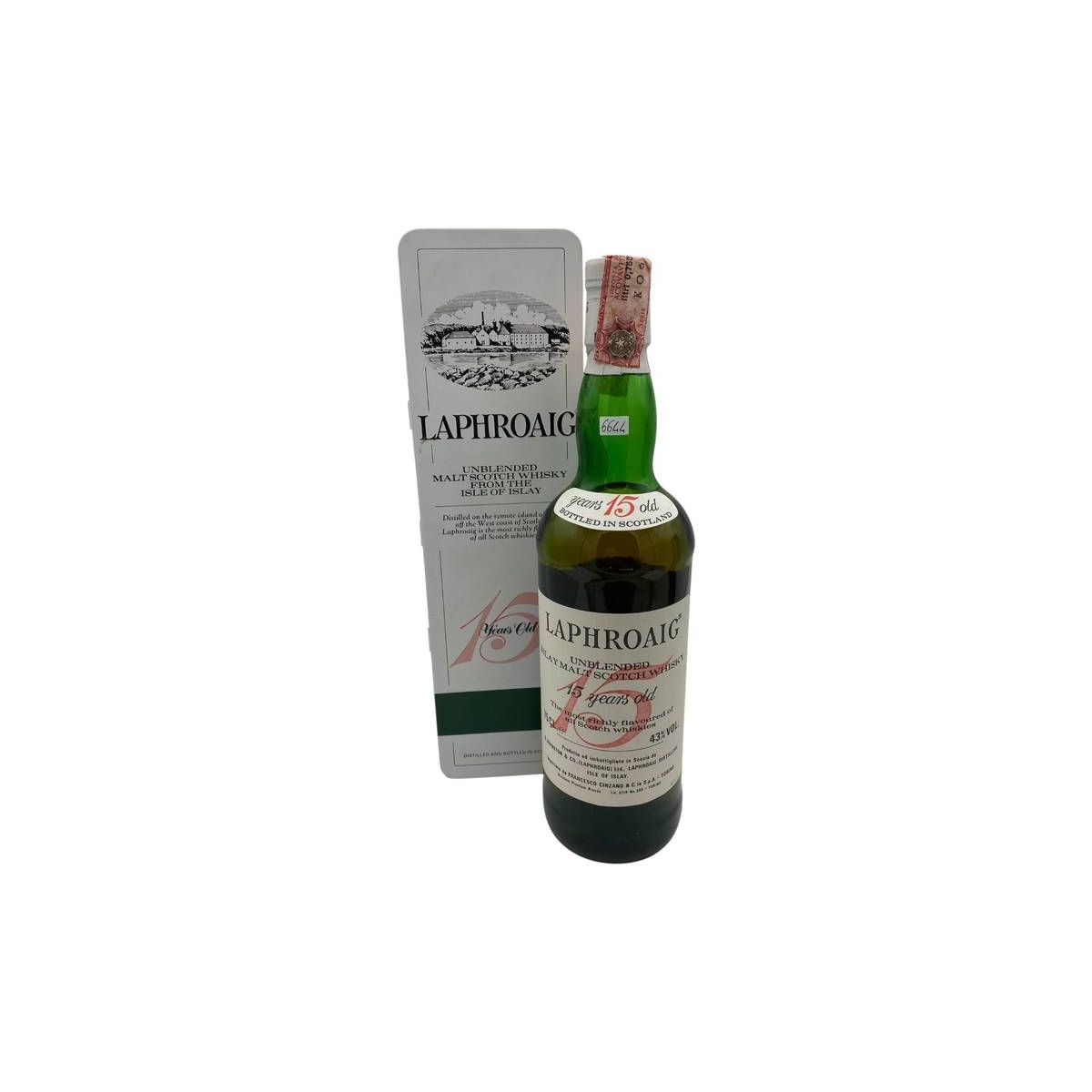 Laphroaig - Unblended Islay Malt Scotch Whisky 15 y 0,75 lt. Francesco Cinzano Import + Box - COD. 6644