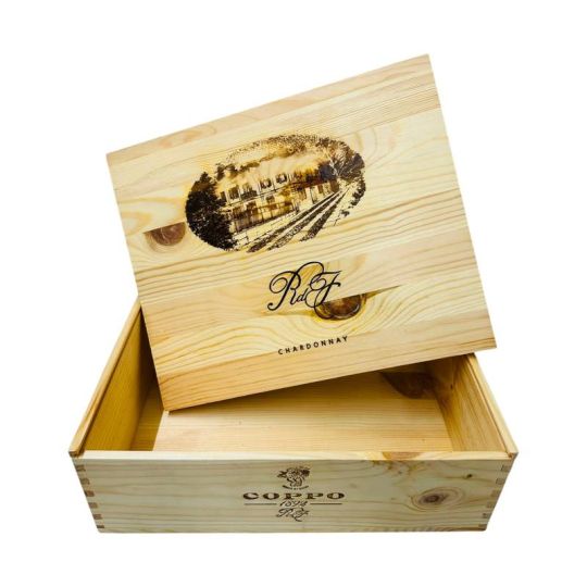 Cassetta Legno VUOTA Coppo Chardonnay Riserva della Famiglia da 3 bottiglie