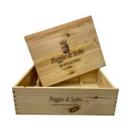 Cassetta Legno VUOTA Poggio di Sotto Brunello di Montalcino da 3 Bottiglie