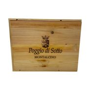 Cassetta Legno VUOTA Poggio di Sotto Brunello di Montalcino da 3 Bottiglie
