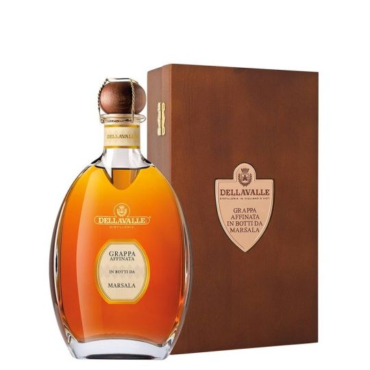 Distilleria Dellavalle - Grappa Affinata in Botti da Marsala 2005 0,70 lt. + Box Legno
