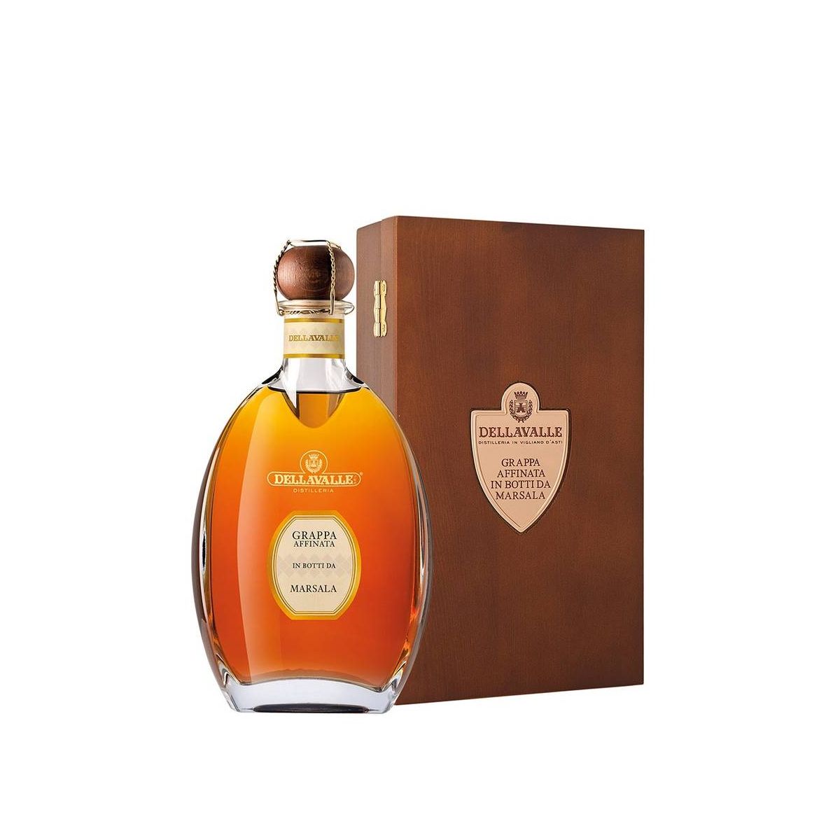 Distilleria Dellavalle - Grappa Affinata in Botti da Marsala 2005 0,70 lt. + Box Legno