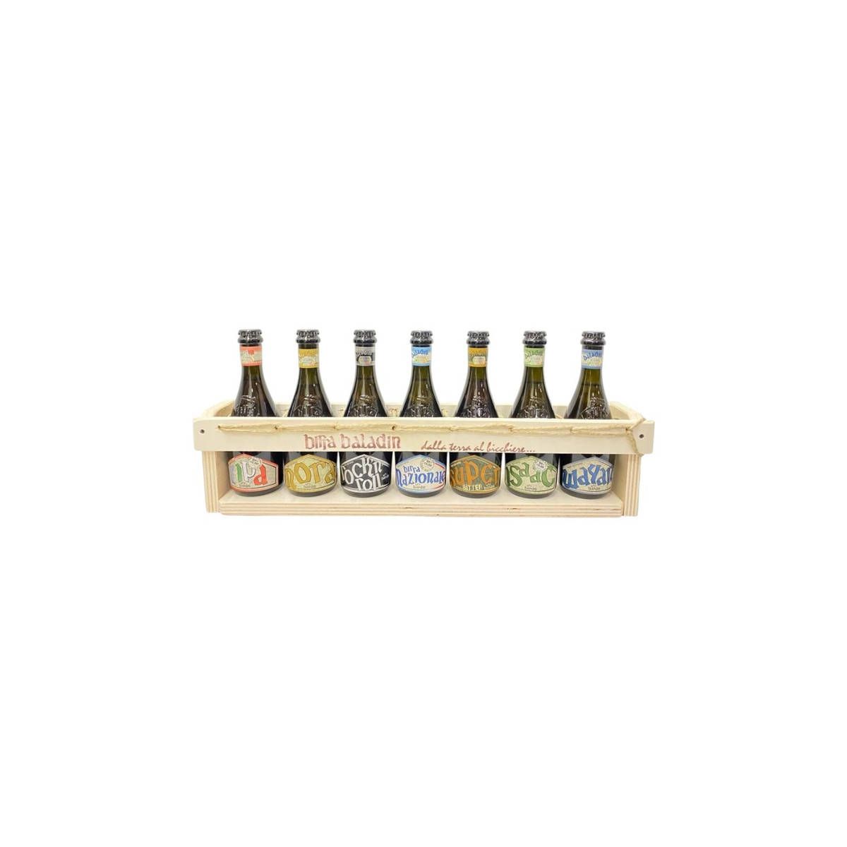 Baladin - Kit in Legno con Degustazione di 7 Birre Artigianali 0,33 lt.