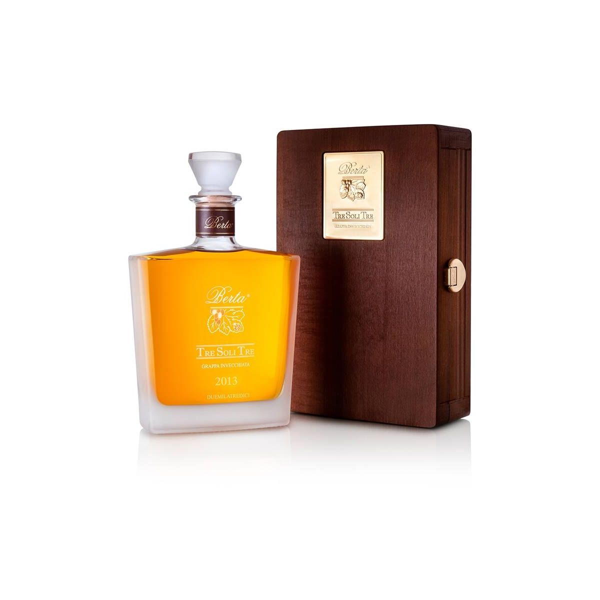 Berta - Linea Riserve Grappa di Nebbiolo Tre Soli Tre 0,70 lt. + Box Legno