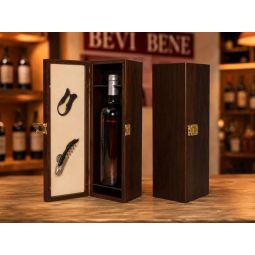Cassetta in Legno con Accessori per Bottiglia di Vino