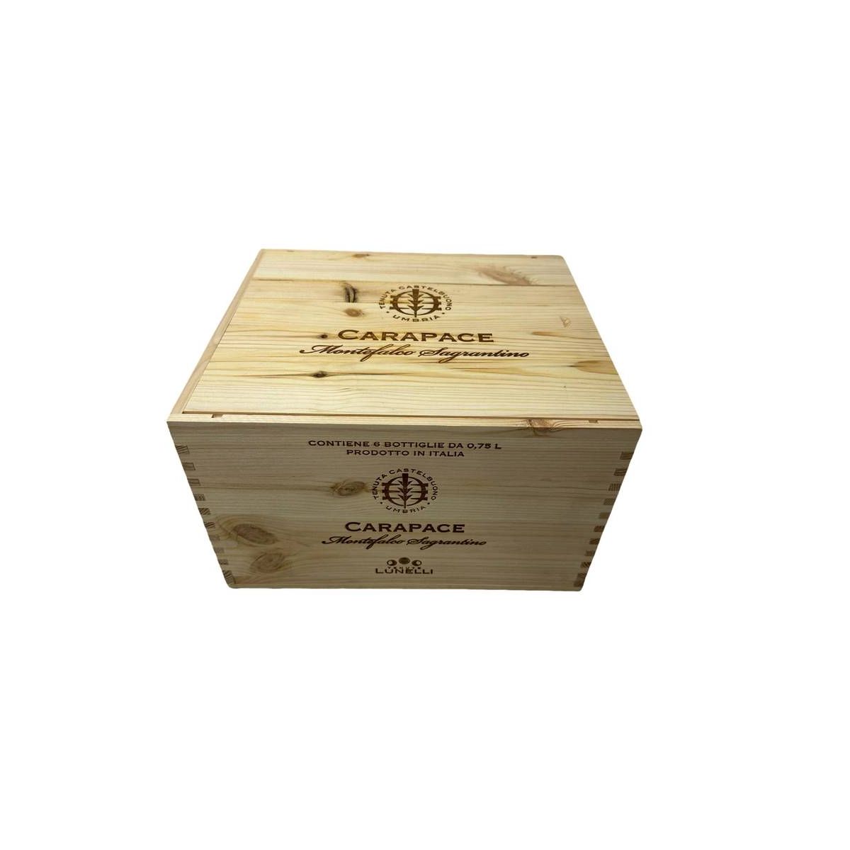 Cassetta Legno VUOTA Tenute Lunelli Montefalco Sagrantino Carapace da 6 bottiglie