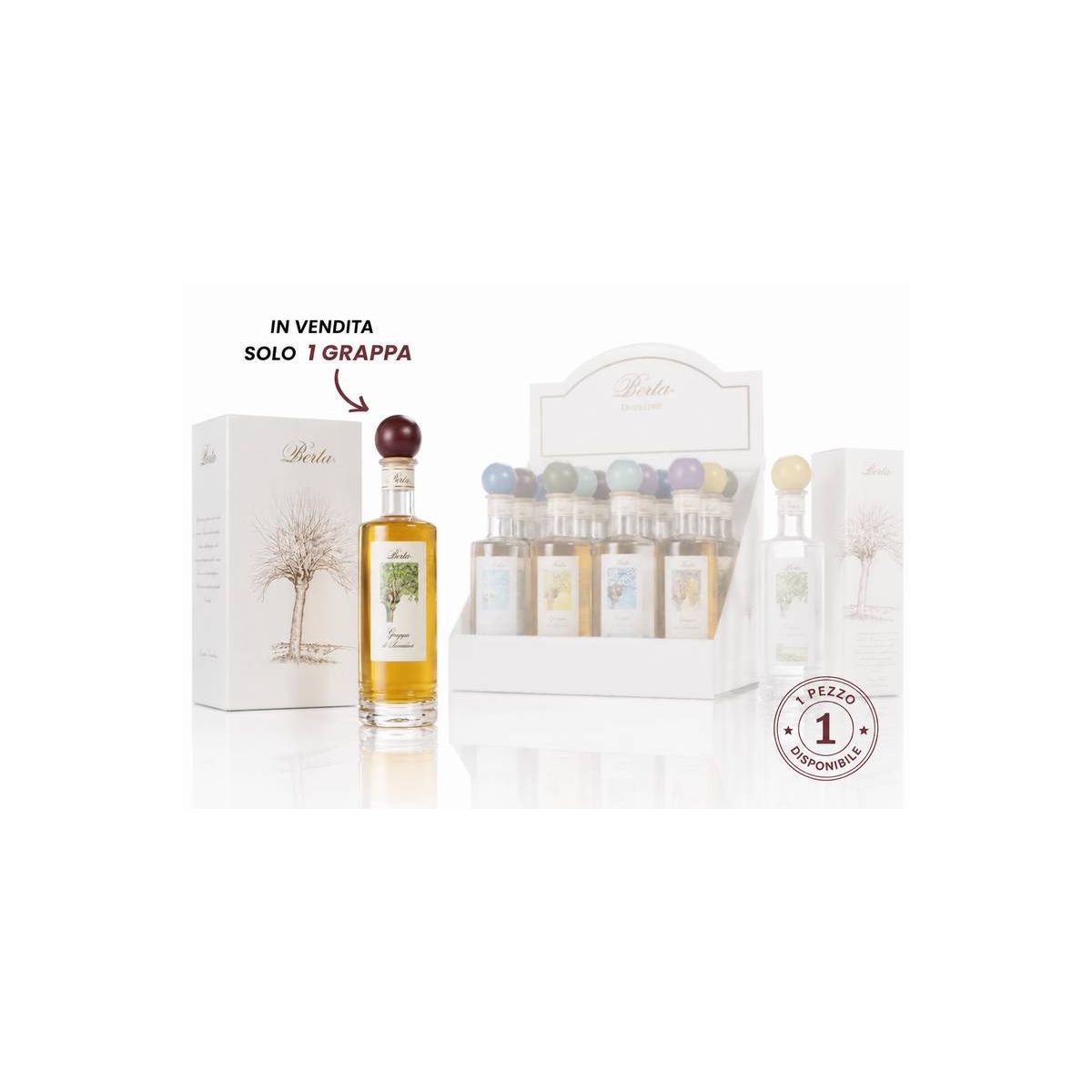 Berta - Linea Primaneve Grappa di Barbera Nibbio - MINI 0,20 lt.