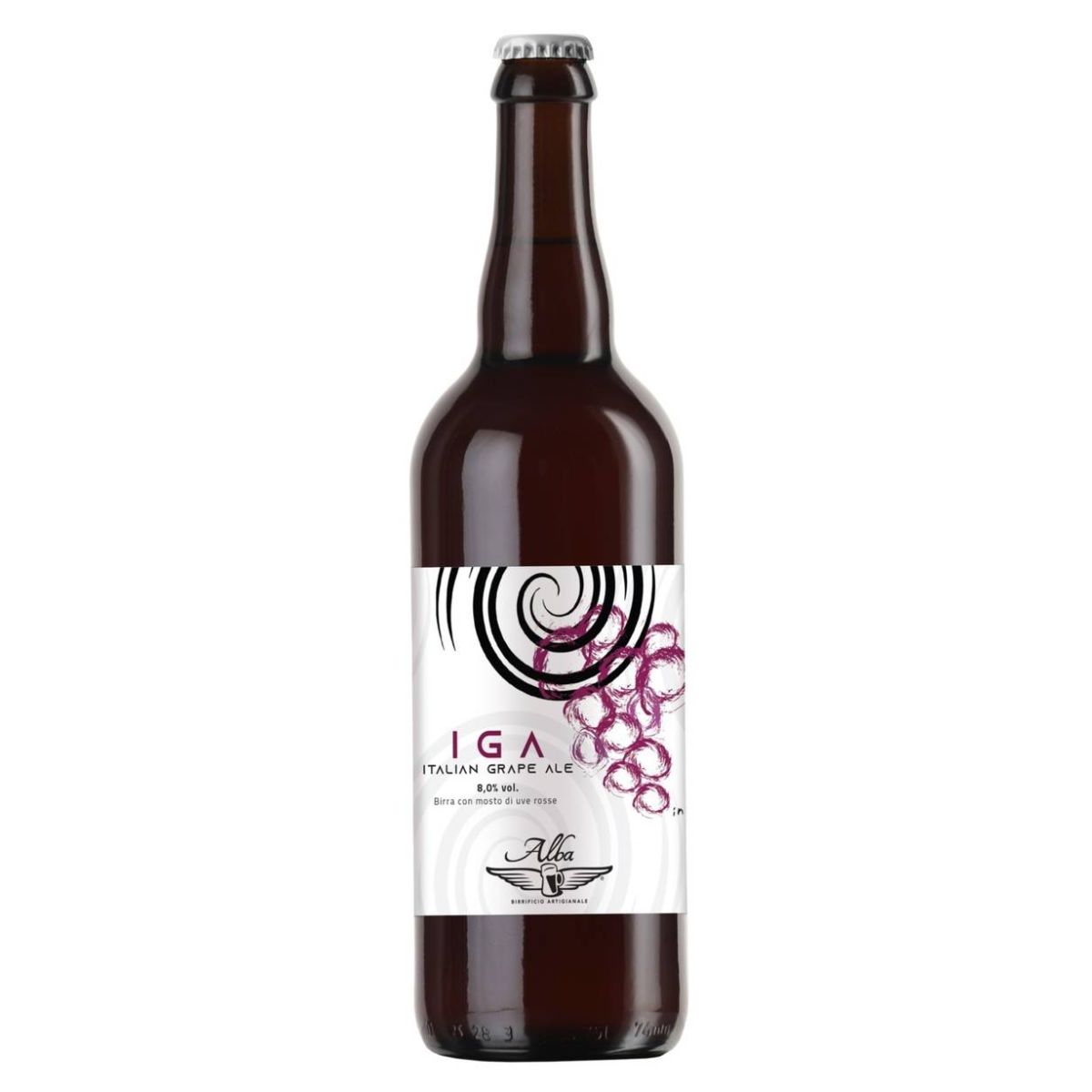 Birrificio Artigianale Alba - Birra I.G.A Red Italian Grape Ale con mosto di uve Nebbiolo 0,75 lt.