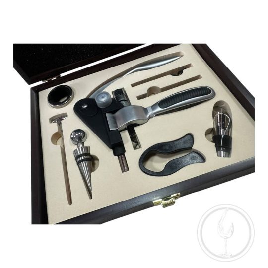 Set Cavatappi Professionale con accessori + Box Legno - Enoteca Bevi Bene