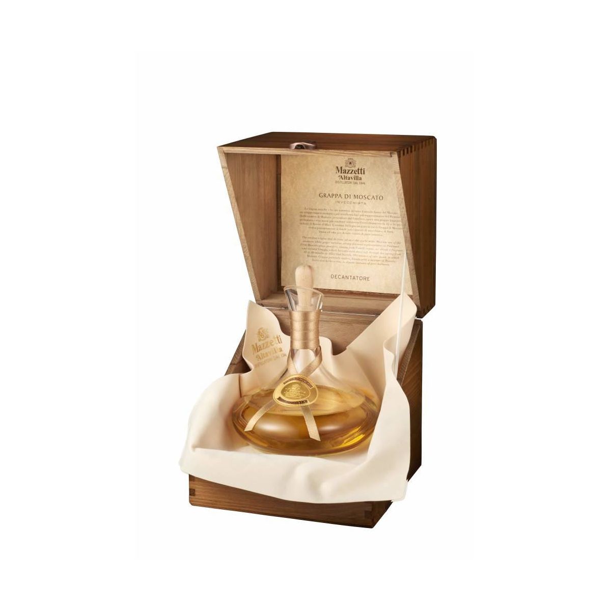 Mazzetti d'Altavilla - Decanter con Grappa di Moscato 0,70 lt. + Box Legno