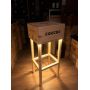 Tavolino Artigianale Illuminato a LED in Legno Realizzato con Cassetta da Vino Cocchi