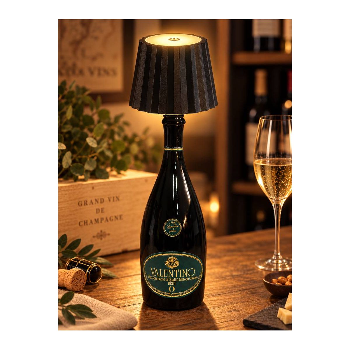 Lampada LED da Bottiglia Ricaricabile Touch Dimmerabile - Enoteca Bevi Bene