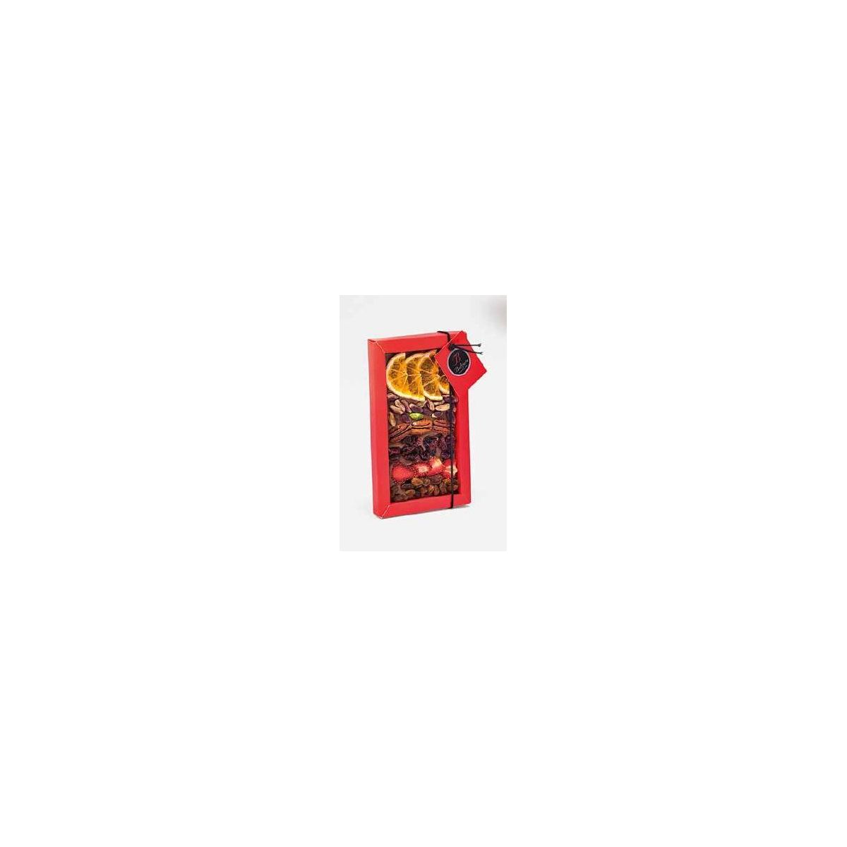Bodrato - Tavoletta di Natale Cioccolato al Latte con Arancia, Fragola, Mirtillo Rosso, Noci Pecan e Uva Sultanina 140 gr.