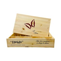 Cassetta Legno VUOTA Braida Ai Suma da 6 bottiglie piatta - Enoteca Bevi Bene