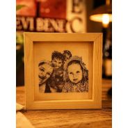 Quadretto Personalizzato in Legno 15x15 cm con Incisione Laser da Foto