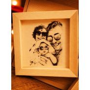 Quadretto Personalizzato in Legno 15x15 cm con Incisione Laser da Foto