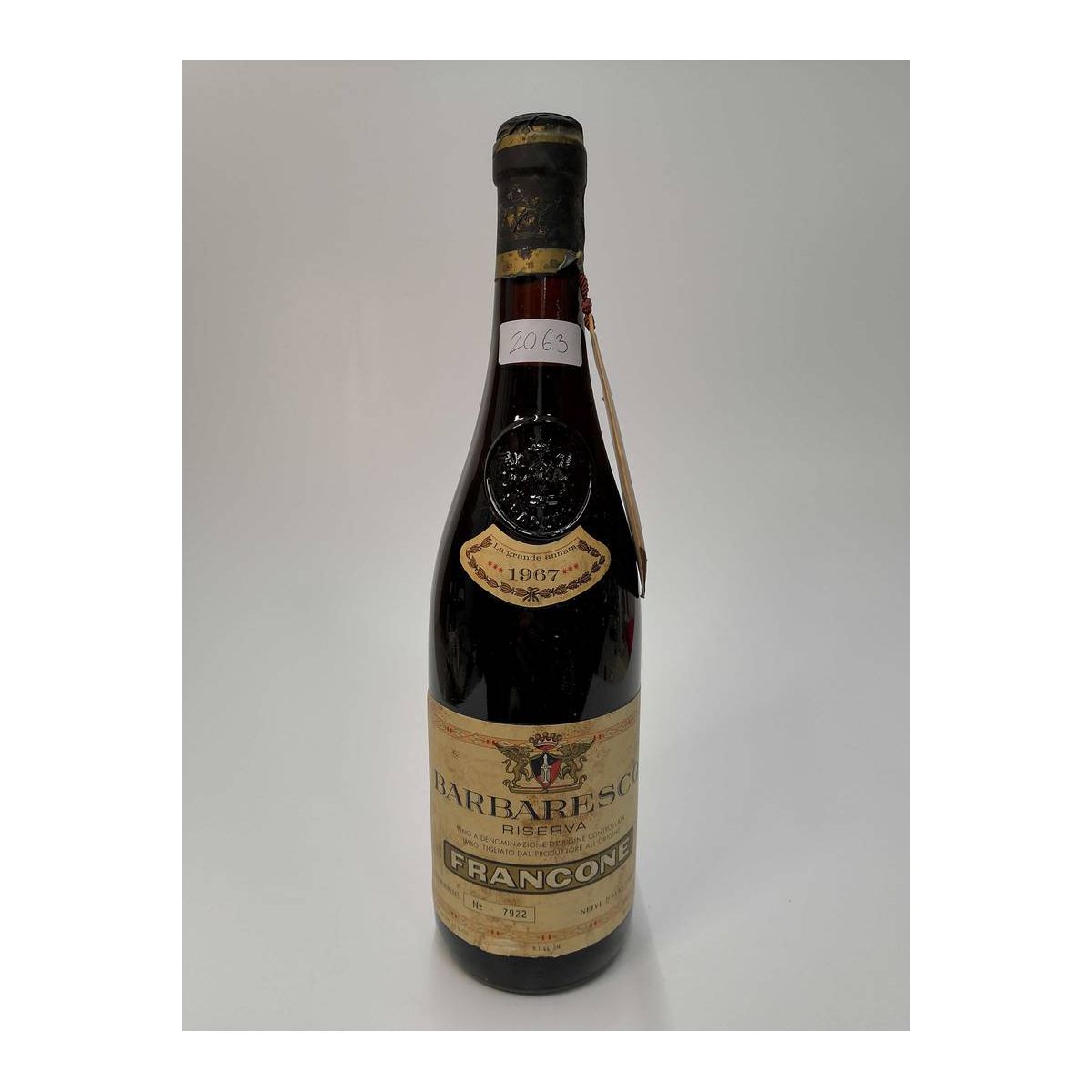 Vintage Bottle - Francone Barbaresco Riserva DOC 1967 0,72 lt. - COD. 2063