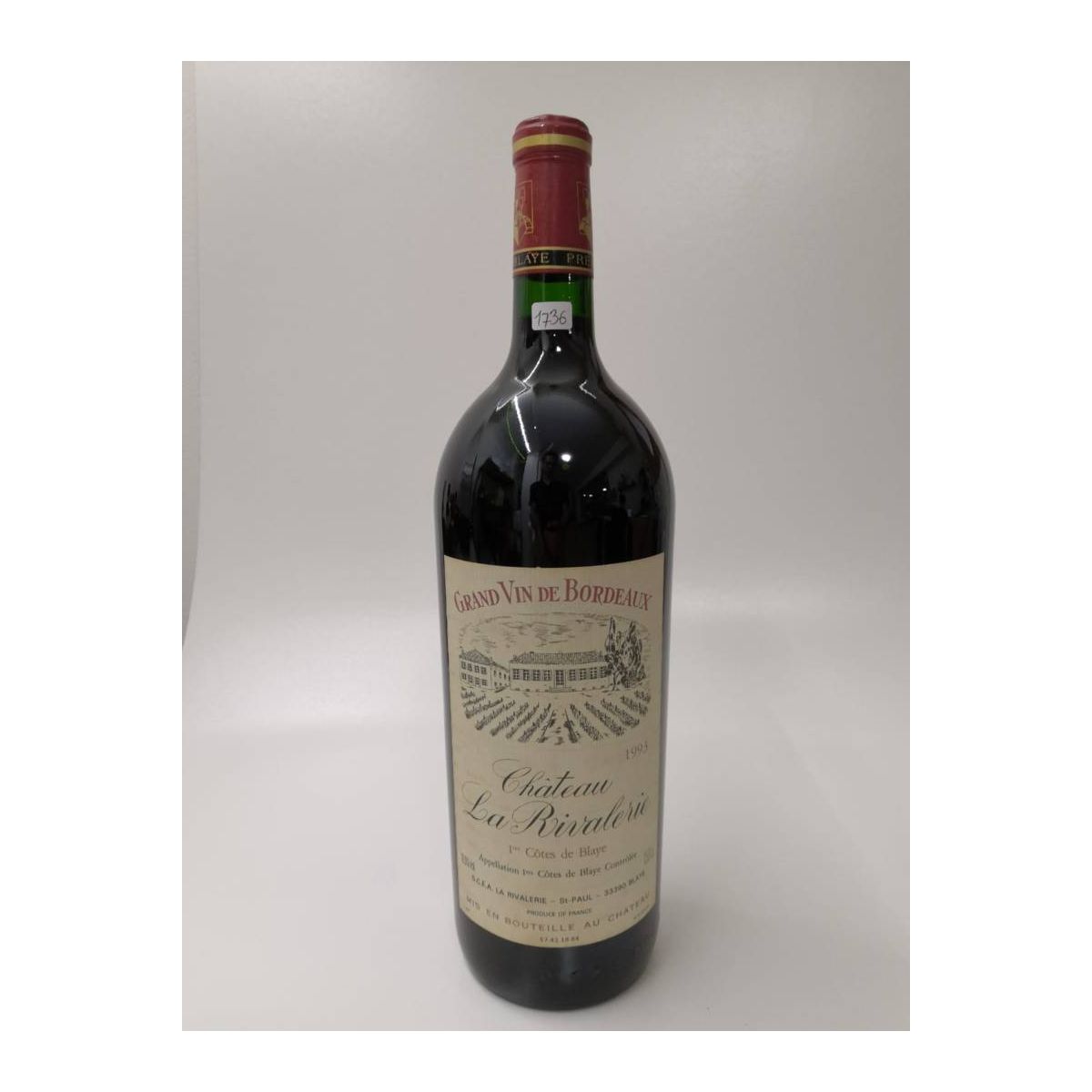 Vintage Bottle - La Rivalerie I Cotes de Blayer Chateau La Rivalerie  1993 1,5 lt. MAGNUM - COD. 1736 - Enoteca Bevi Bene