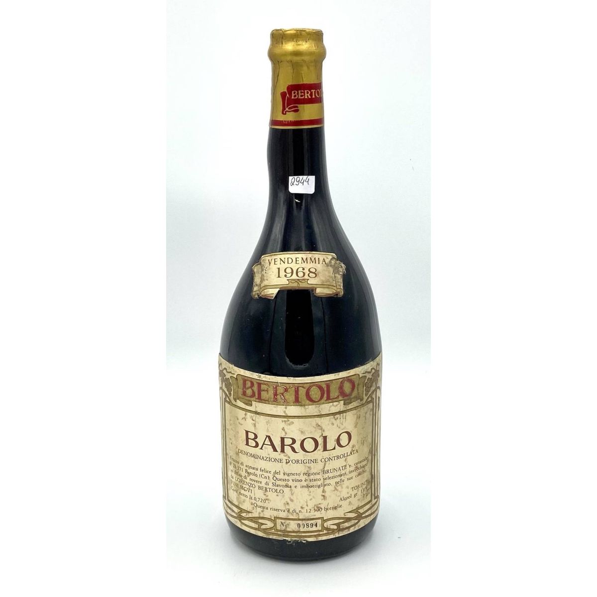 Vintage Bottle - Bertolo Barolo DOC 1968 0,72 lt. - COD. 2944 - Enoteca Bevi Bene