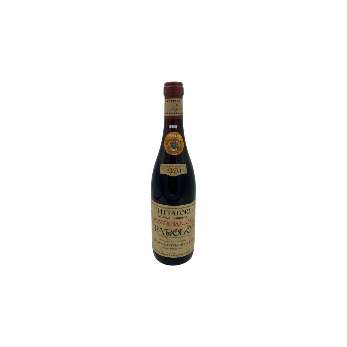 Vintage Bottle - F. Pittatore Barolo DOC "Ponte Rocca" 1970 0,75 lt. - COD. 3917 - Enoteca Bevi Bene