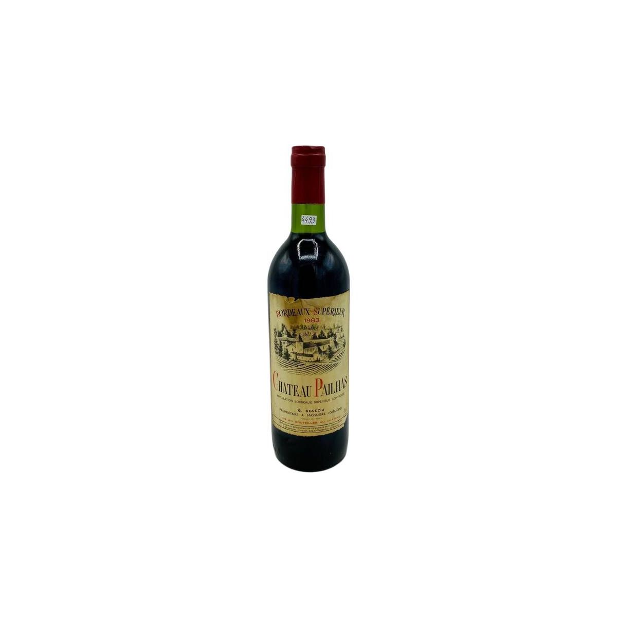 Vintage Bottle - G. Bessou Chateau Pailhas Bordeaux Superieur 1983 0,75 lt. - COD. 4493 - Enoteca Bevi Bene