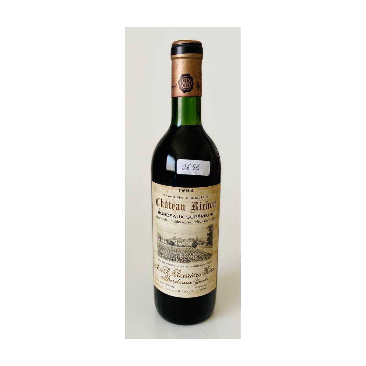 Vintage Bottle - Chateau Richon A.&R. Barriere Freres Bordeaux Superieur 1964 0,75 lt. - COD. 2658