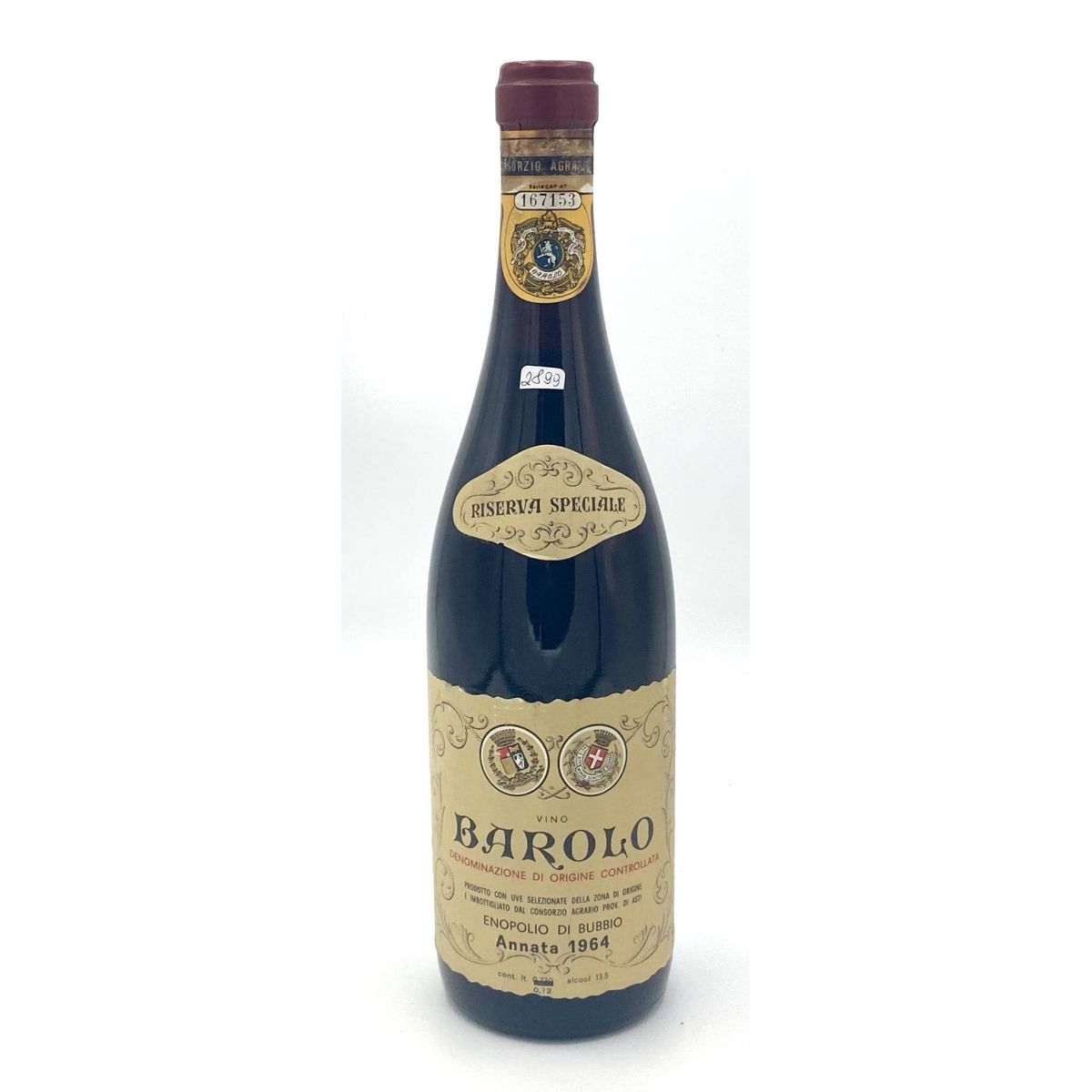 Vintage Bottle - Enopolio di Bubbio Barolo Riserva Speciale DOC 1964 0,72 lt. - COD. 2899 - Enoteca Bevi Bene