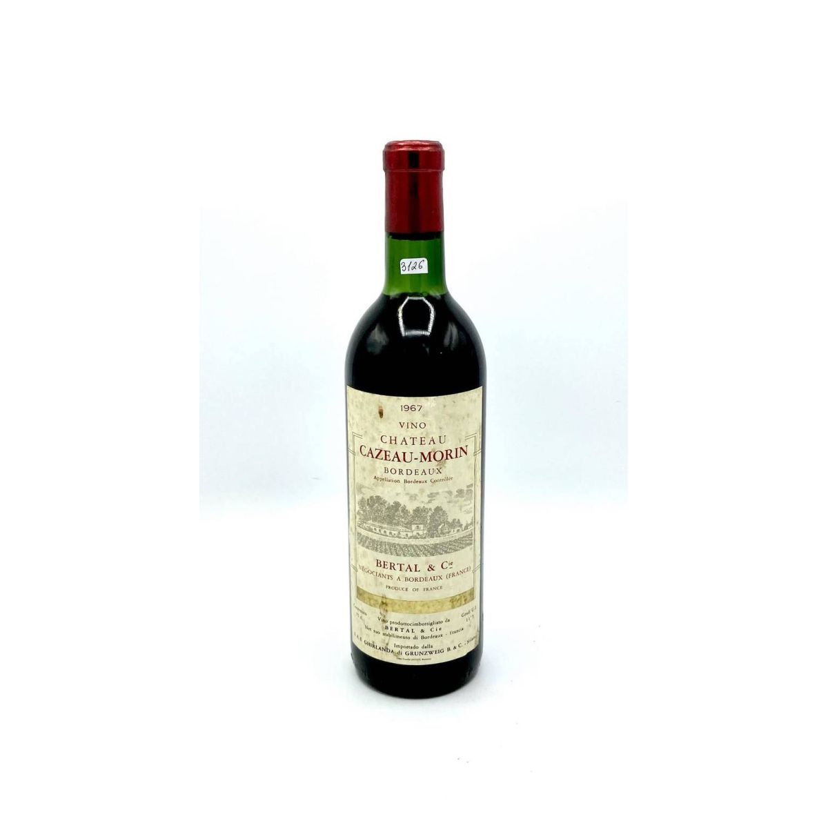 Vintage Bottle - Bertal &amp; Cie Bordeaux Chateau Cazeau-Morin 1967 0,75 lt. - COD. 3126 - Enoteca Bevi Bene