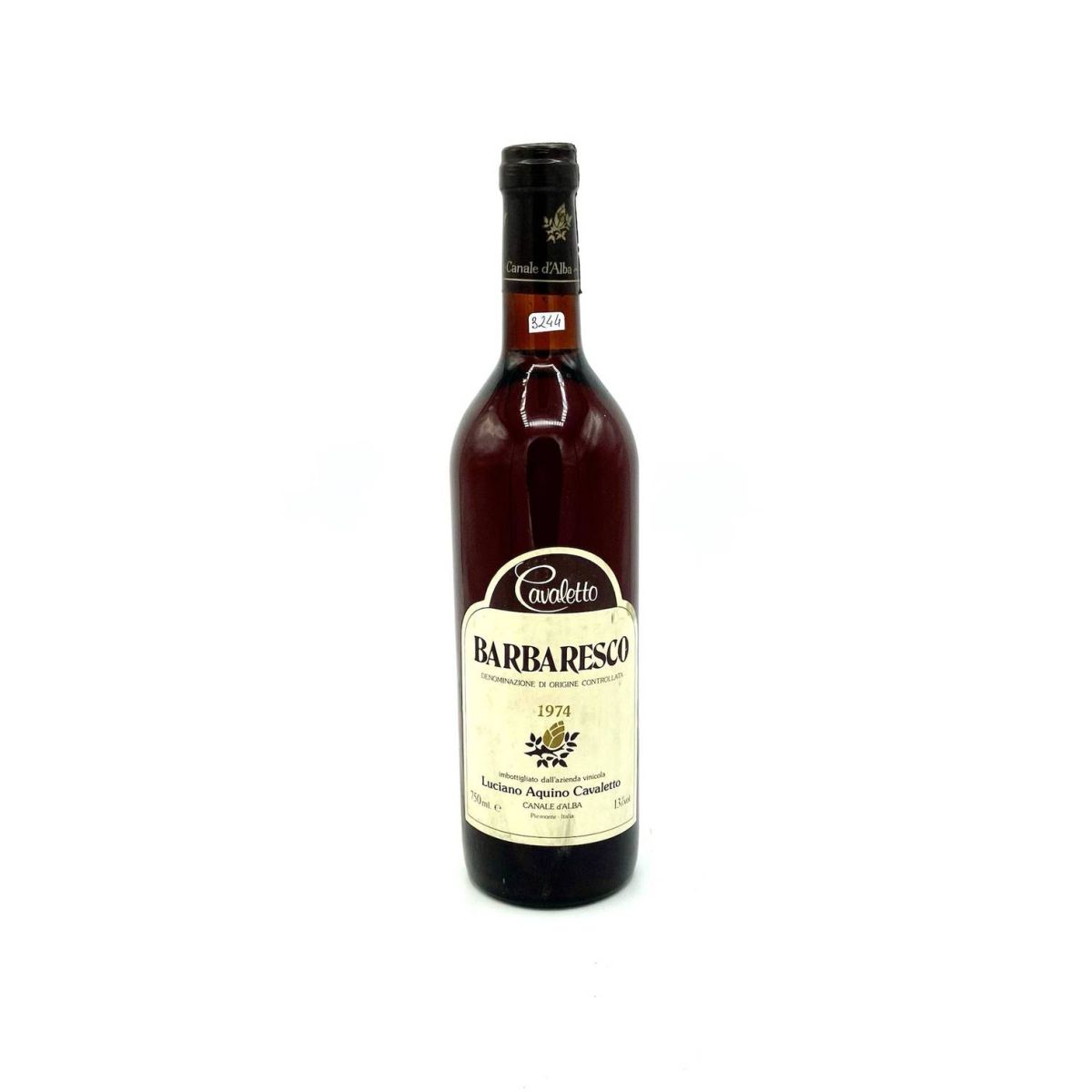 Vintage Bottle - Luciano Aquino Cavaletto Barbaresco DOC 1974 0,75 lt. - COD. 3244 - Enoteca Bevi Bene