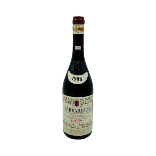 Vintage Bottle - Scarpa Barbaresco DOCG "Tettineive" 1988 0,75 lt. - COD. 4120 - Enoteca Bevi Bene