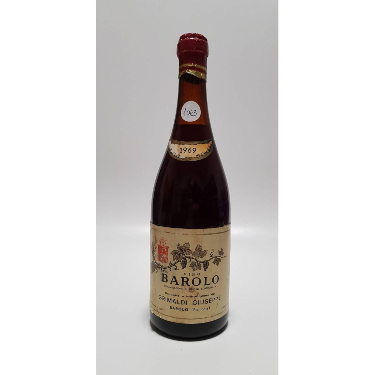 Vintage Bottle - Grimaldi Giuseppe Barolo DOC 1969 0,72 lt. - COD. 1063 - Enoteca Bevi Bene