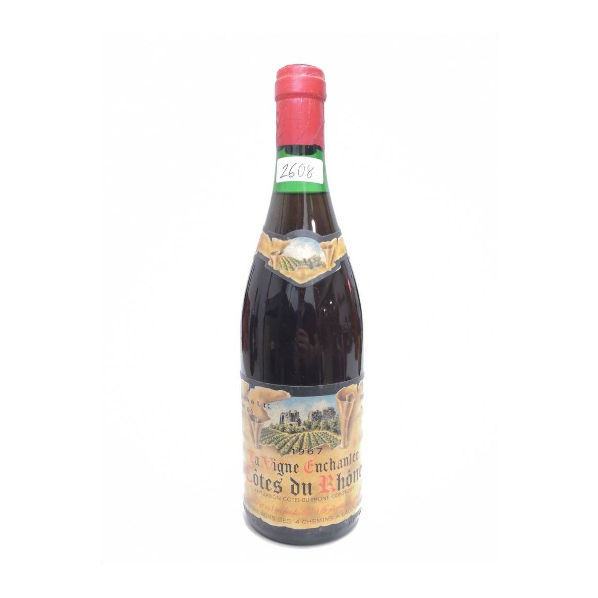 Vintage Bottle - Les Vignerons des Quatre Chemins La Vigne Enchantée Cotes-du-Rhone 1967 0,75 lt. - COD. 2608 - Enoteca Bevi Bene
