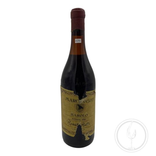 Vintage Bottle - Renato Ratti Barolo DOCG "Marcenasco" 1981 0,75 lt. RUINED LABEL - COD. 10790 - Enoteca Bevi Bene