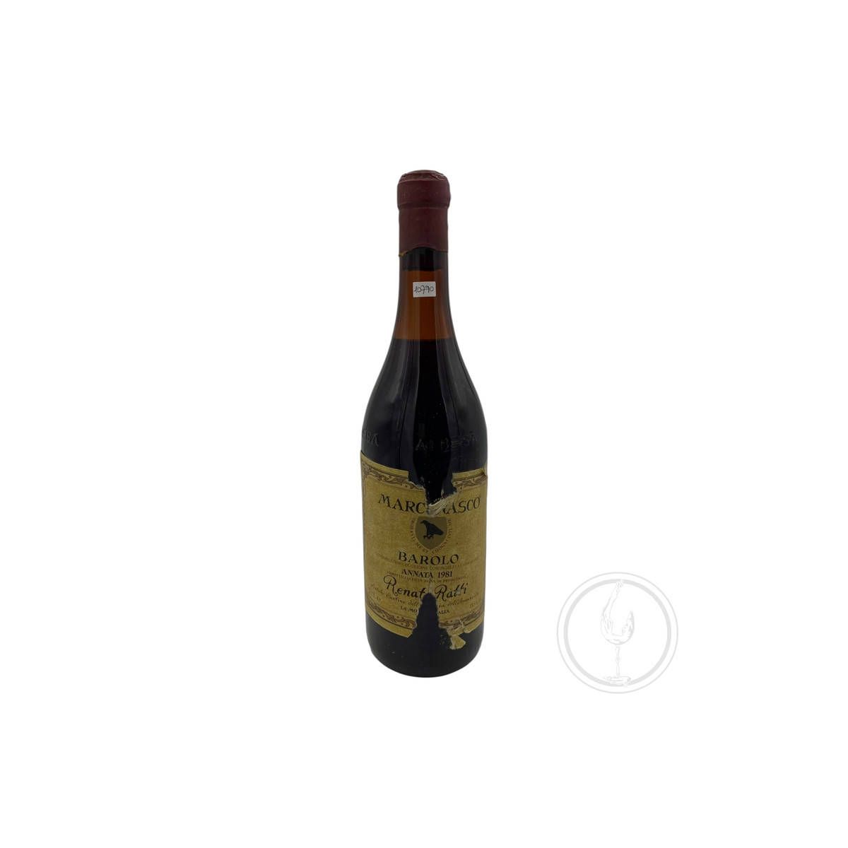 Vintage Bottle - Renato Ratti Barolo DOCG "Marcenasco" 1981 0,75 lt. RUINED LABEL - COD. 10790 - Enoteca Bevi Bene