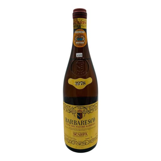 Vintage Bottle - Scarpa Barbaresco DOC "Vigne del Payoré Barberis" 1978 0,75 lt. CLEAR COLOR - COD. 10978 - Enoteca Bevi Bene