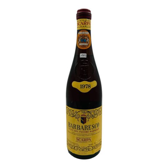 Vintage Bottle - Scarpa Barbaresco DOC "Vigne del Payoré Barberis" 1978 0,75 lt. CLEAR COLOR - COD. 10973 - Enoteca Bevi Bene