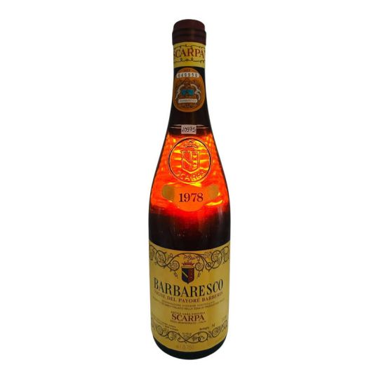 Vintage Bottle - Scarpa Barbaresco DOC "Vigne del Payoré Barberis" 1978 0,75 lt. CLEAR COLOR - COD. 10975 - Enoteca Bevi Bene